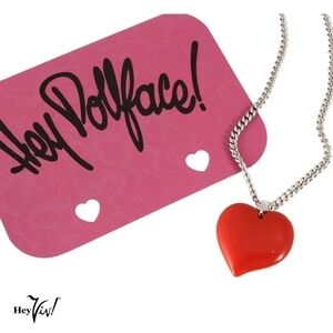 Red Heart Pendant Necklace by Hey Dollface!